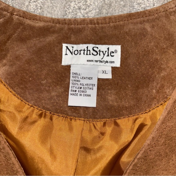 North Style Women’s 100% Leather Western Fringe Brown Vest Size XL - Picture 4 of 4